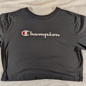 Champion Boxy Black Athletic Crop Top
